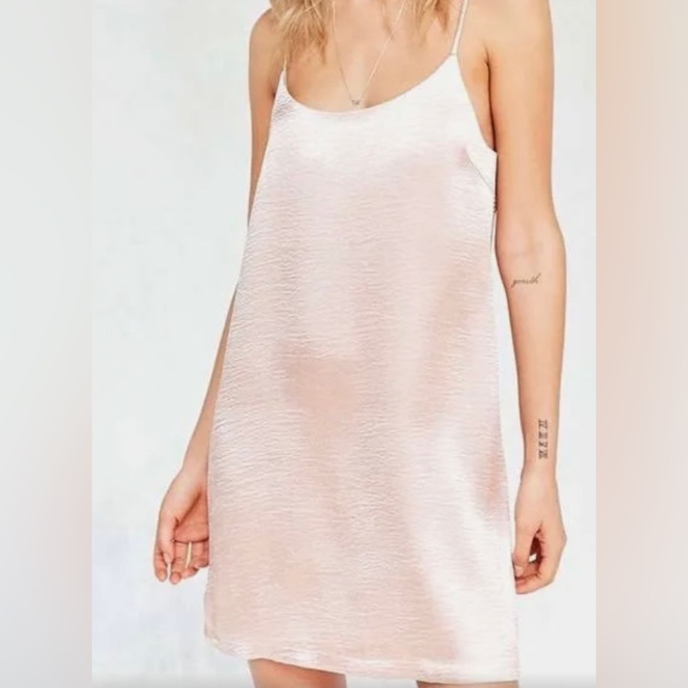 Silence and noise pink slip dress in size small